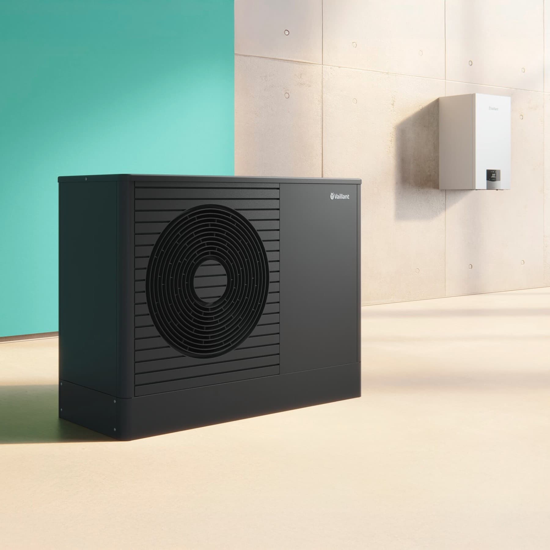 Хибриден систем за греење со топлинска пумпа aroTHERM plus и гасен кондензациски котел ecoTEC plus