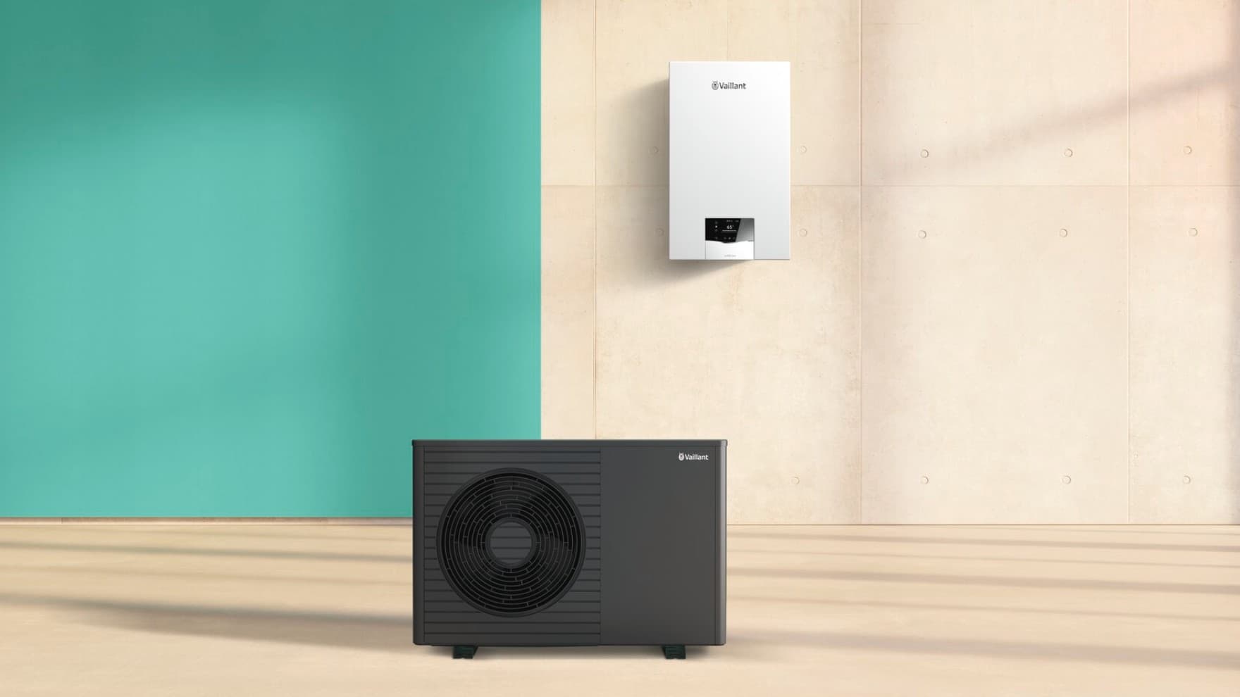 Хибриден систем за греење со aroTHERM плус топлинска пумпа и ecoTEC плус гасен котел