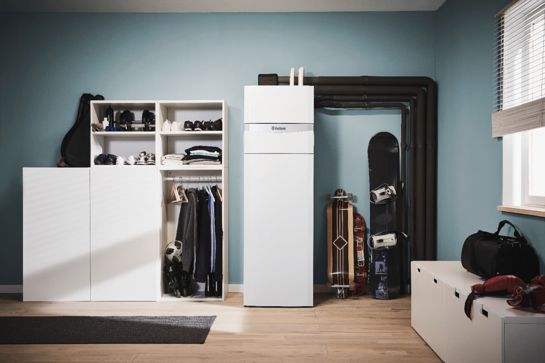 Внатрешна топлинска пумпа во помошна просторија