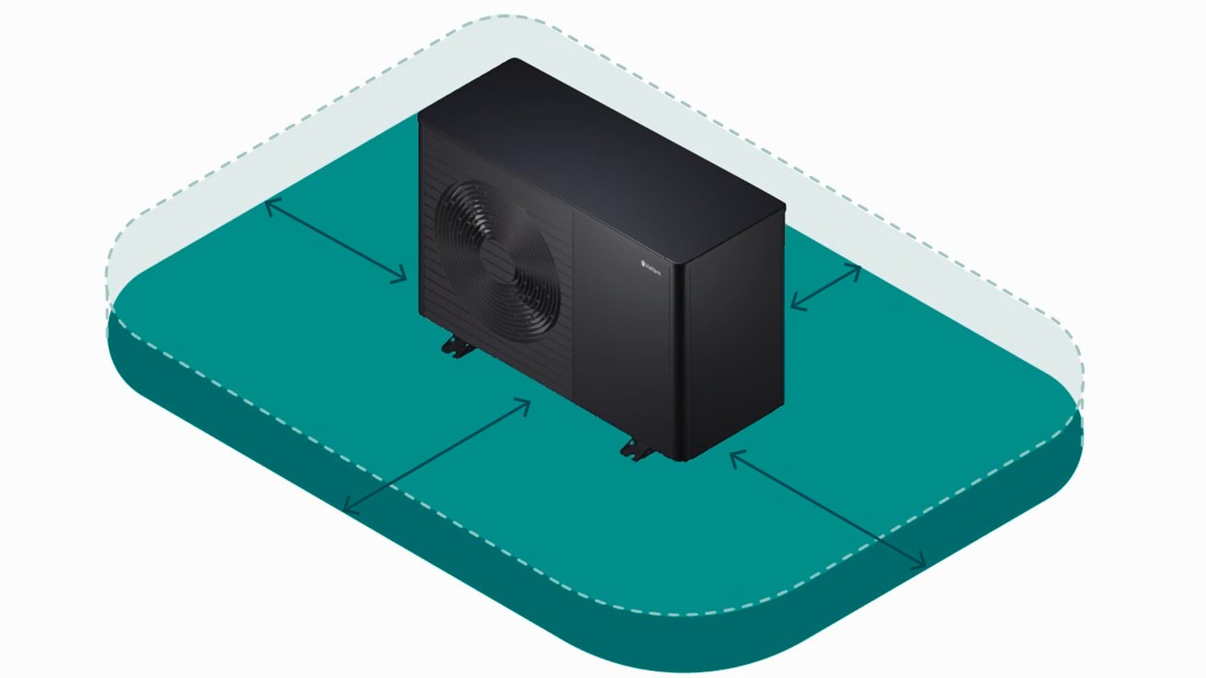 заштитна зона на топлинска пумпа без функција за флексибилен простор
